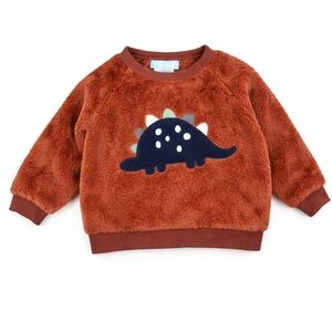 Brown Fuzzy Dinosaur Sweatshirt